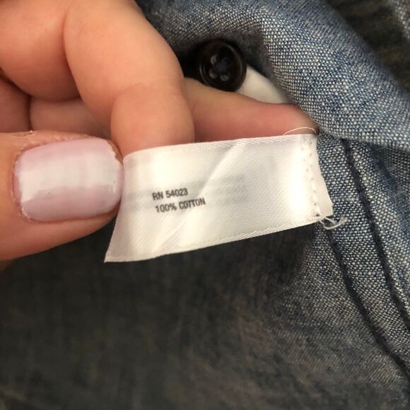 Women's GAP 100% Cotton Chambray Long Sleeve Button Down Shirt size XL - Picture 6 of 7